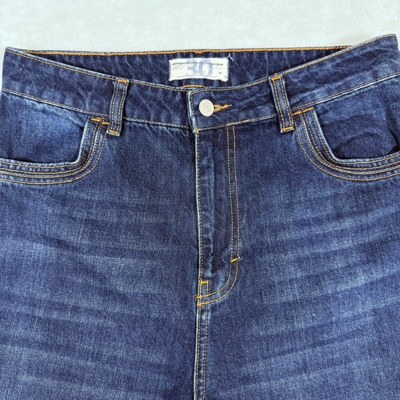 We The Free Denim - We The Free Blue Denim Button Fly Jeans Women's Size 30 Frayed Hem Wide Leg